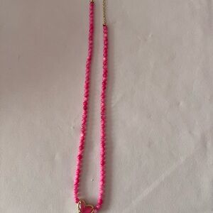 Kendra Scott Pink Beaded Necklace with Heart Pendant